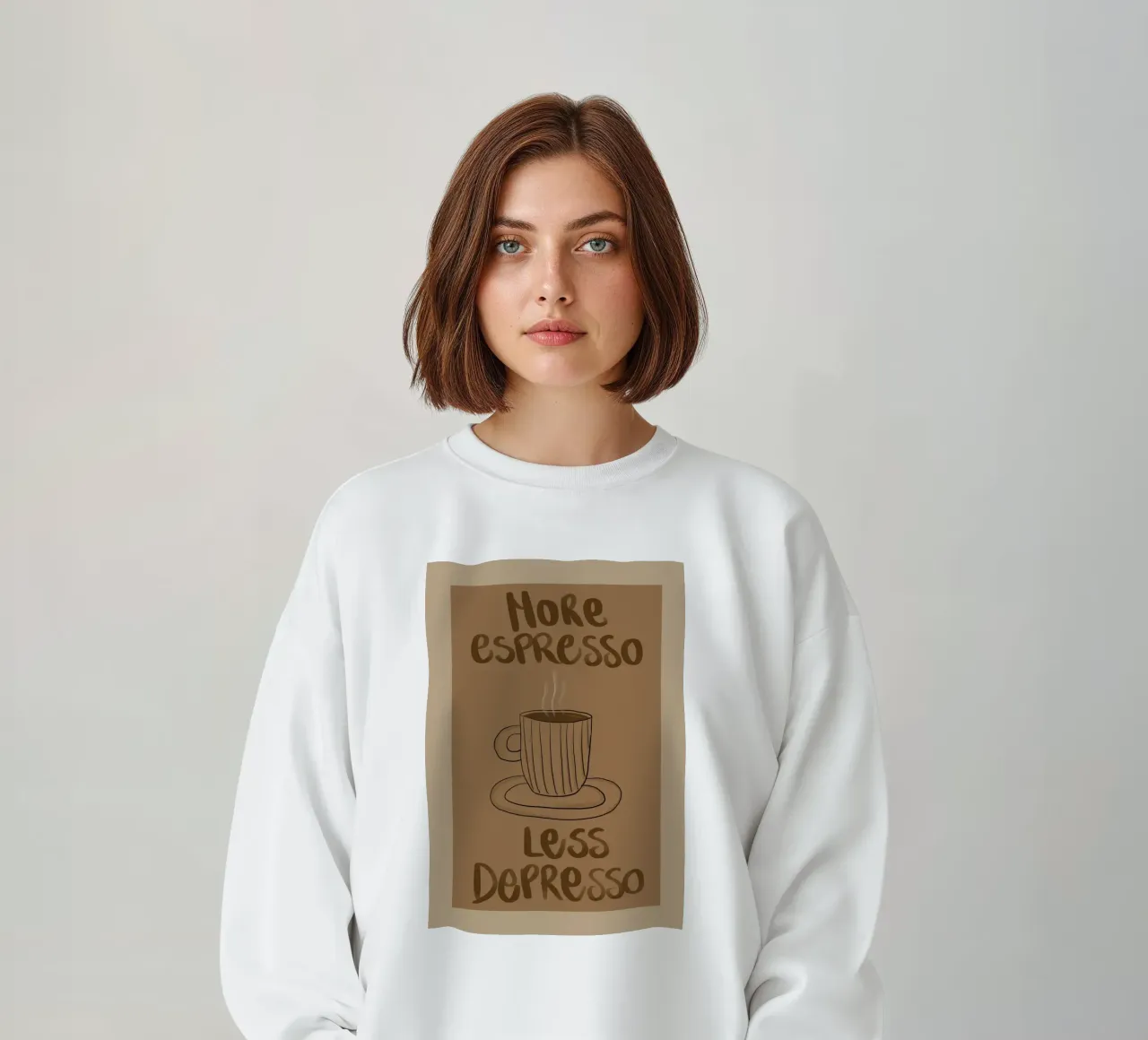 More Espresso, Less Depresso, Coffee Quote felpa da vintagepod