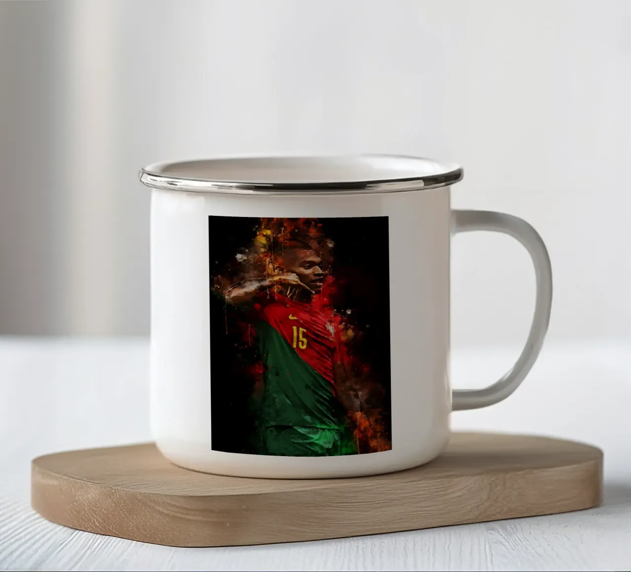 Rafael Leao tazza in smalto da MasterInkArt