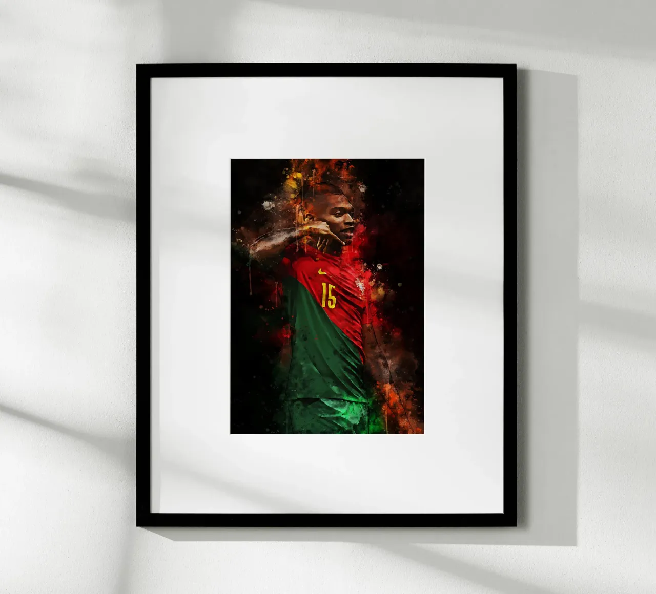 Rafael Leao poster con telaio in legno da MasterInkArt