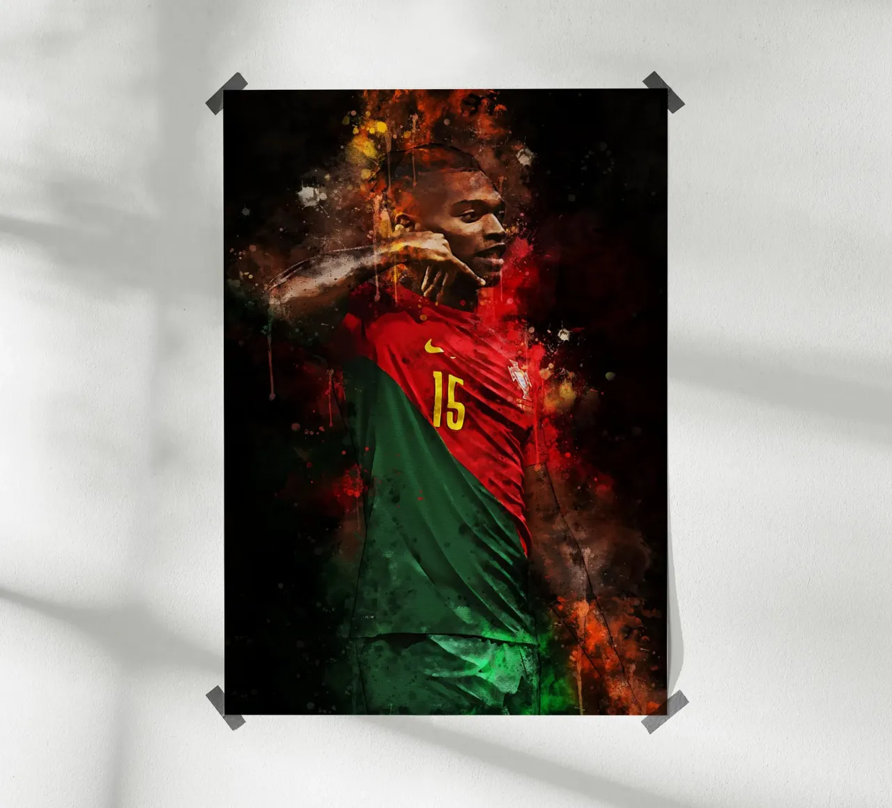 Rafael Leao poster con telaio in legno da MasterInkArt