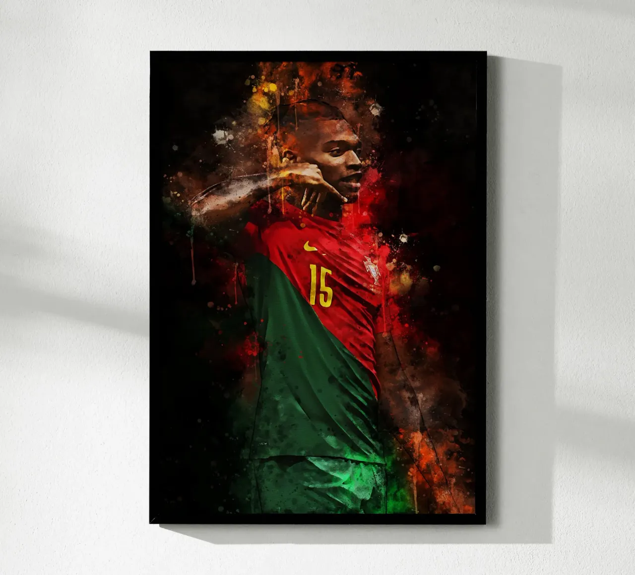 Rafael Leao poster con telaio in legno da MasterInkArt