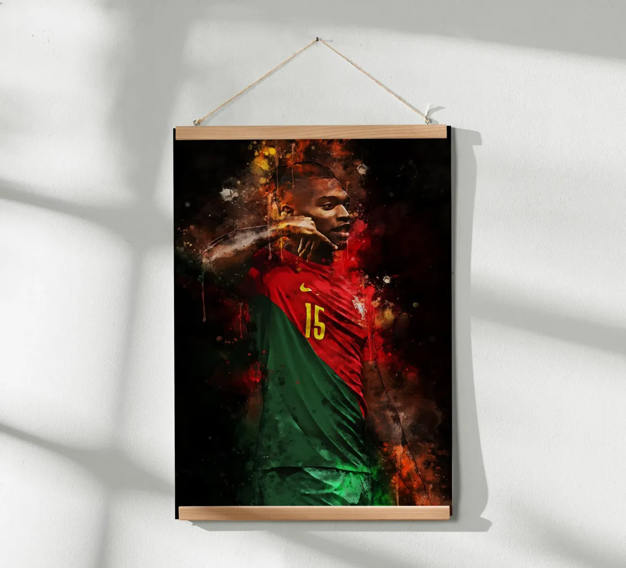 Rafael Leao poster con telaio in legno da MasterInkArt