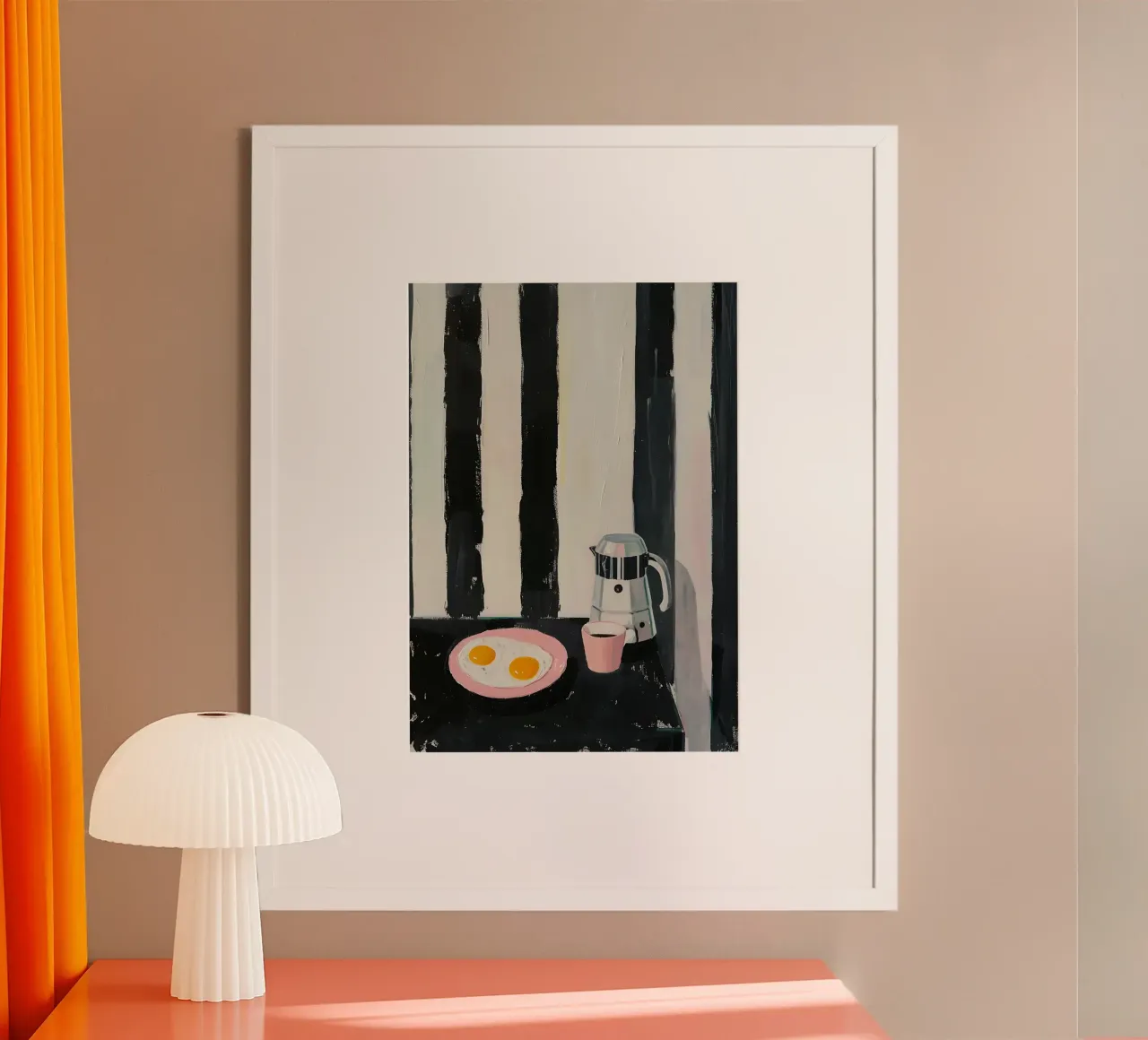 Frühstücksstillleben, Eier und Kaffee, Moderne Kunst Poster von vintagepod