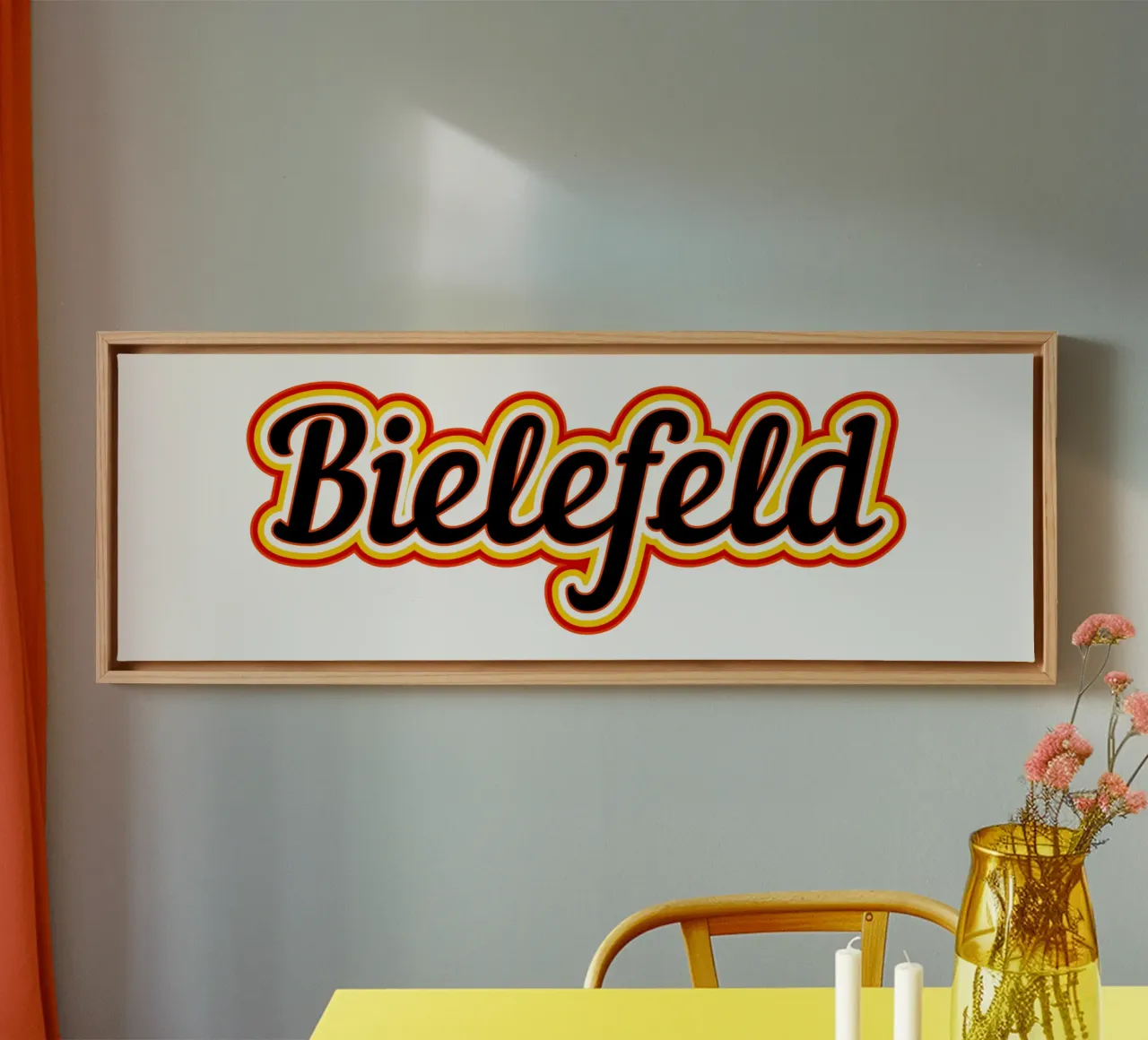 Label Bielefeld canvas met Baklijst van Mariel Toigo