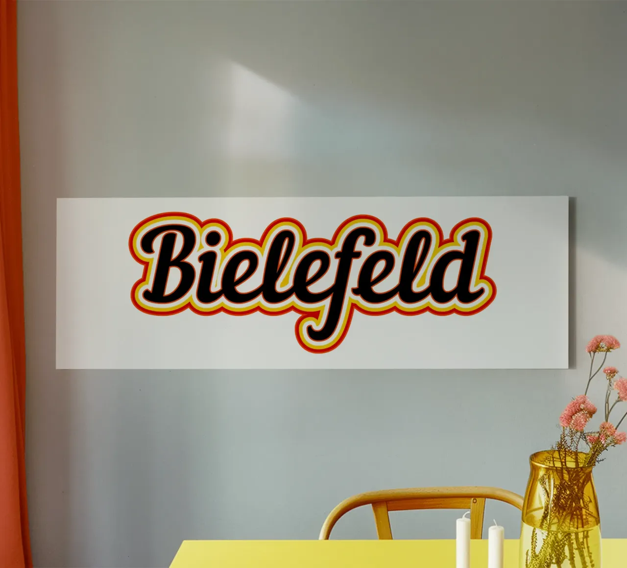 Label Bielefeld canvas met Baklijst van Mariel Toigo