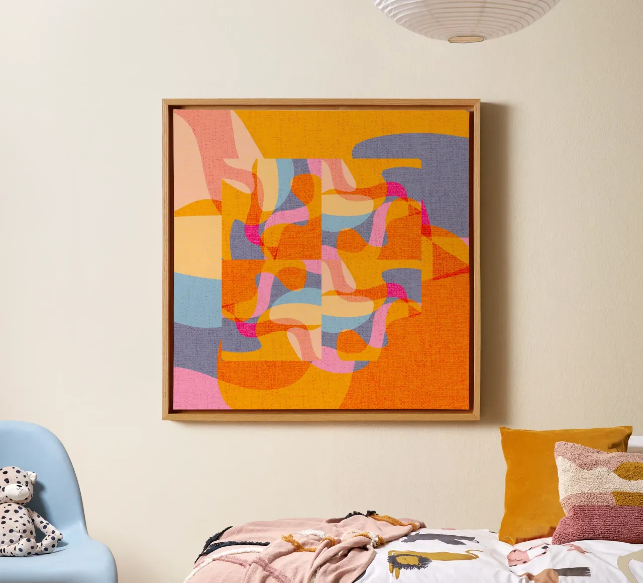 Groot abstract canvas met Baklijst van MirimoArt