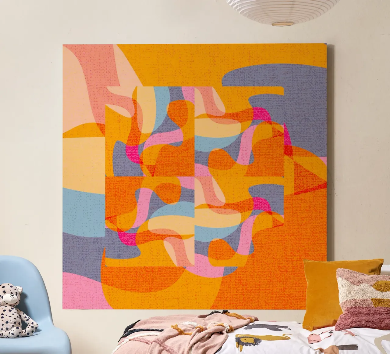 Groot abstract canvas met Baklijst van MirimoArt