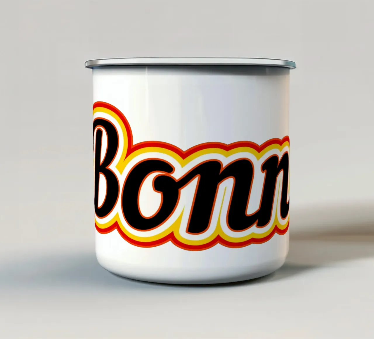 Etichetta Bonn tazza in smalto da Mariel Toigo