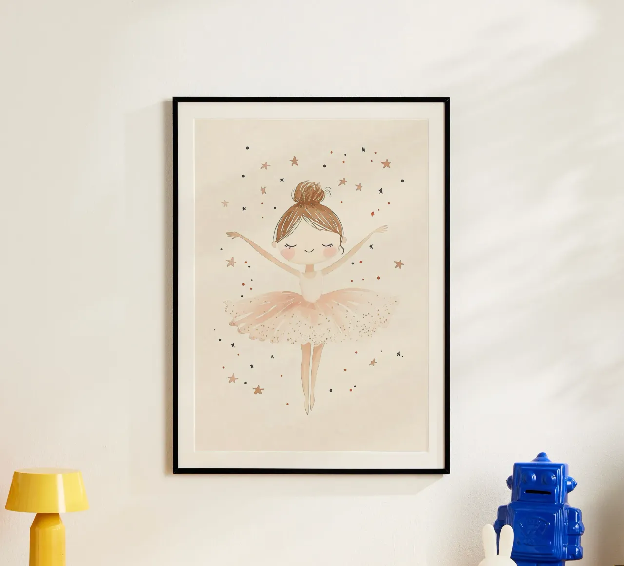Ballerina con stelle poster con telaio in alluminio da David Müller