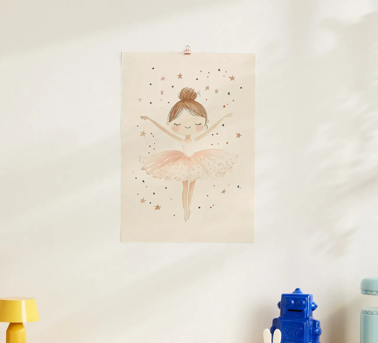 Ballerina con stelle poster con telaio in alluminio da David Müller