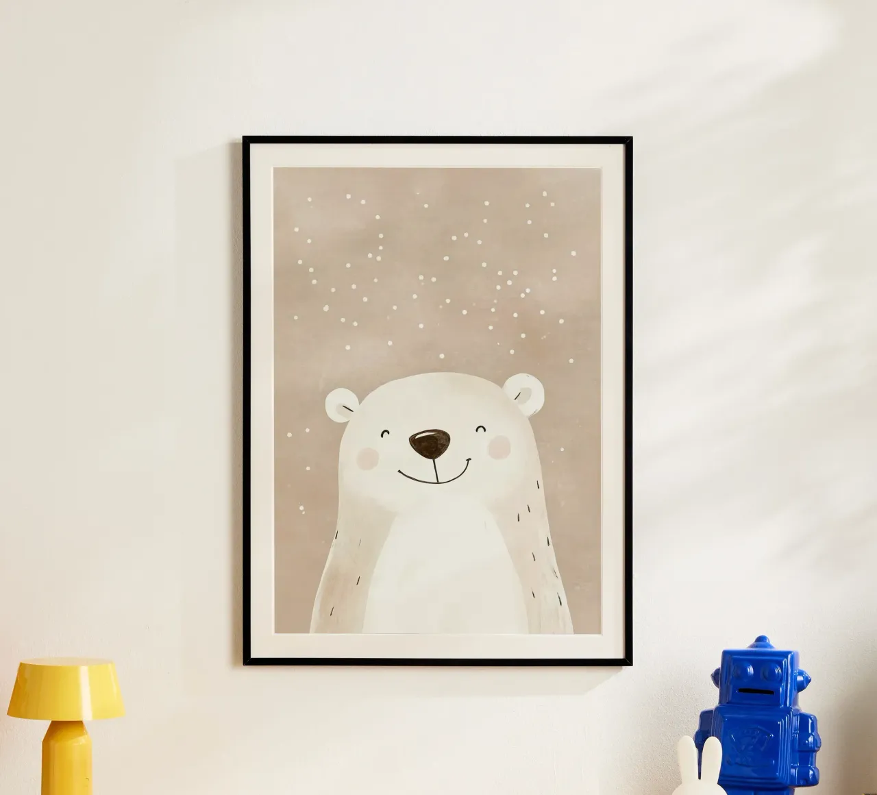 Illustrazione di un orso polare sorridente poster da David Müller