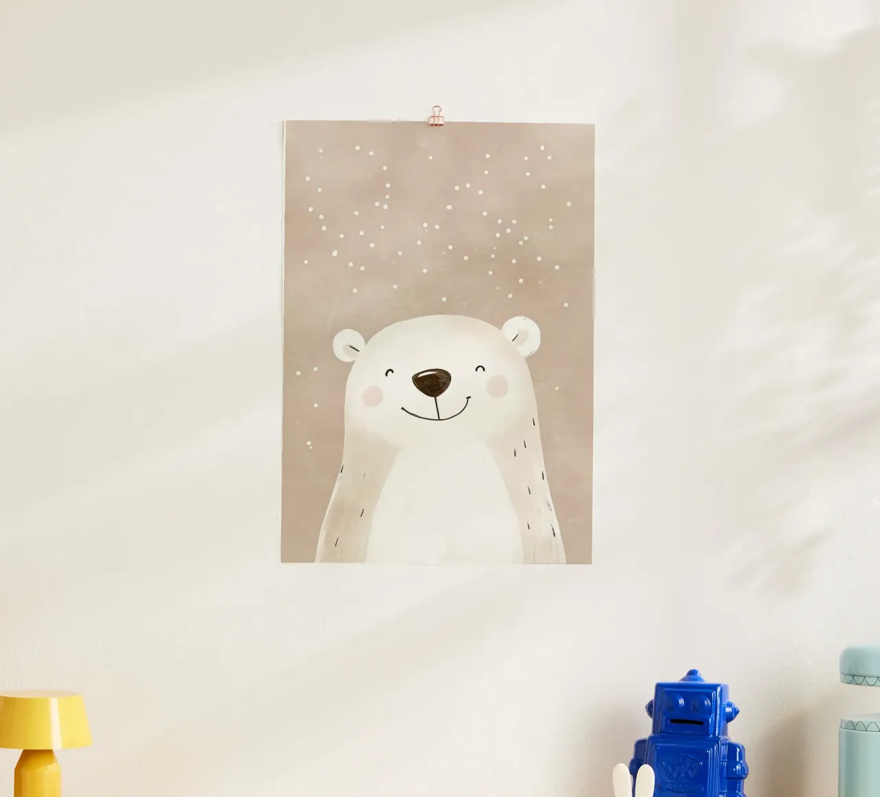 Illustrazione di un orso polare sorridente poster da David Müller