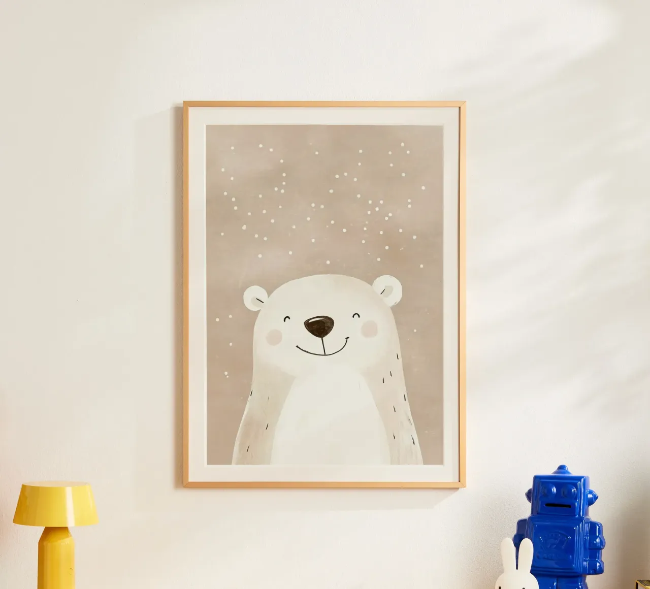 Illustrazione di un orso polare sorridente poster da David Müller