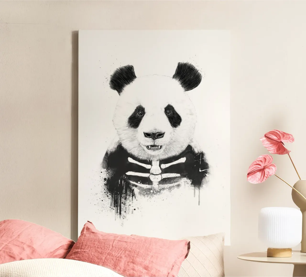 Zombie Panda tela con Cornice a cassetta da Balazs Solti