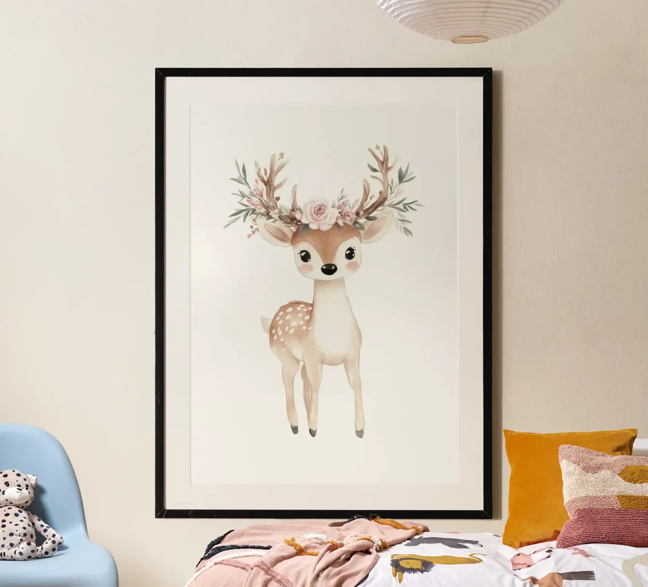 Carino il cervo acquerellato poster da David Müller