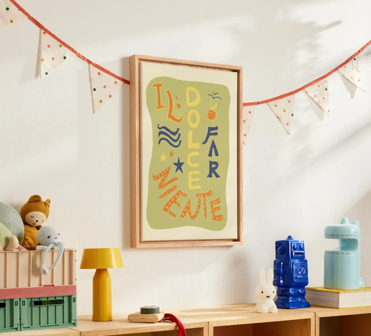 Il Dolce Far Niente tela con Cornice a cassetta da Studio Dolci
