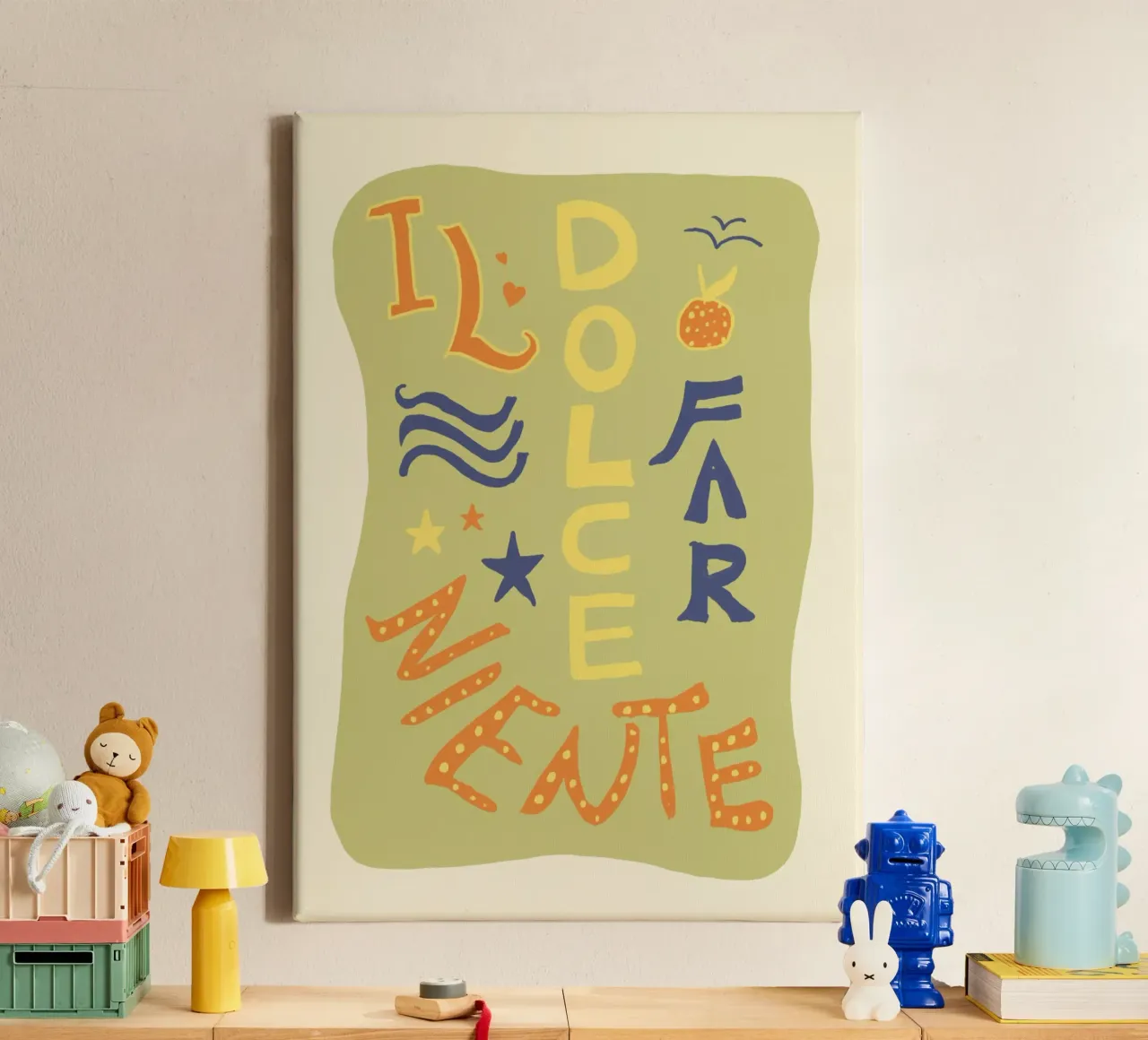 Il Dolce Far Niente tela con Cornice a cassetta da Studio Dolci