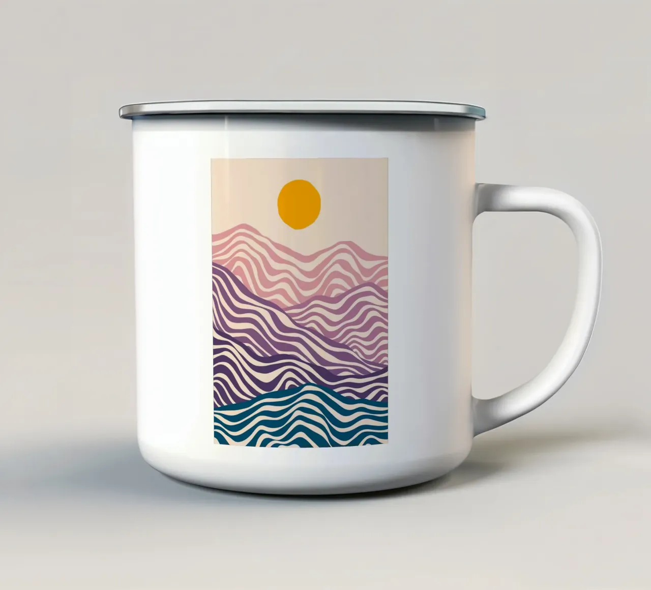 Onda delle colline tazza in smalto da Maria Lang