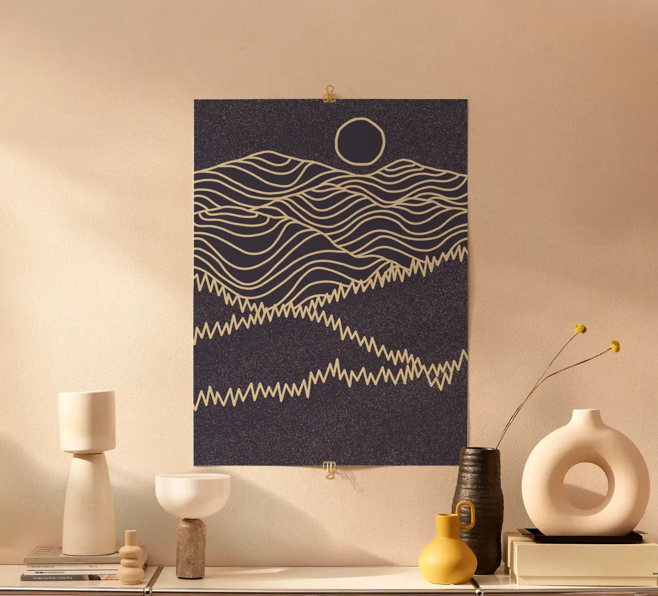 Colline alte poster con telaio in legno da Maria Lang