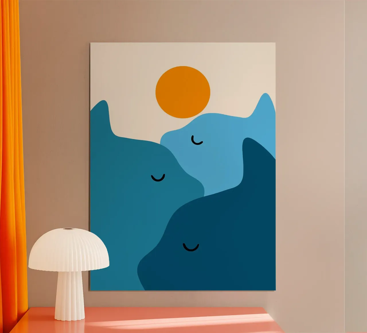 Gatto Cliff poster con telaio in plastica da Maria Lang