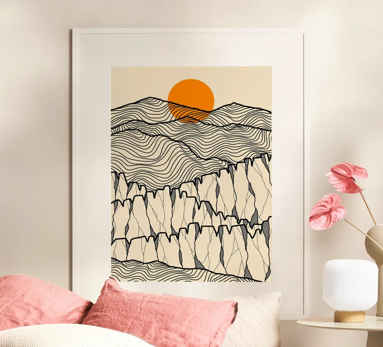 Linee del canyon poster con telaio in plastica da Maria Lang