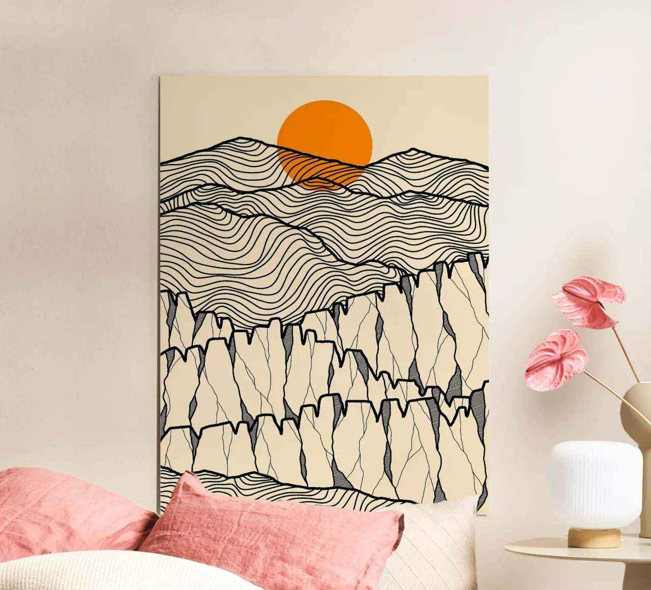 Linee del canyon poster con telaio in plastica da Maria Lang