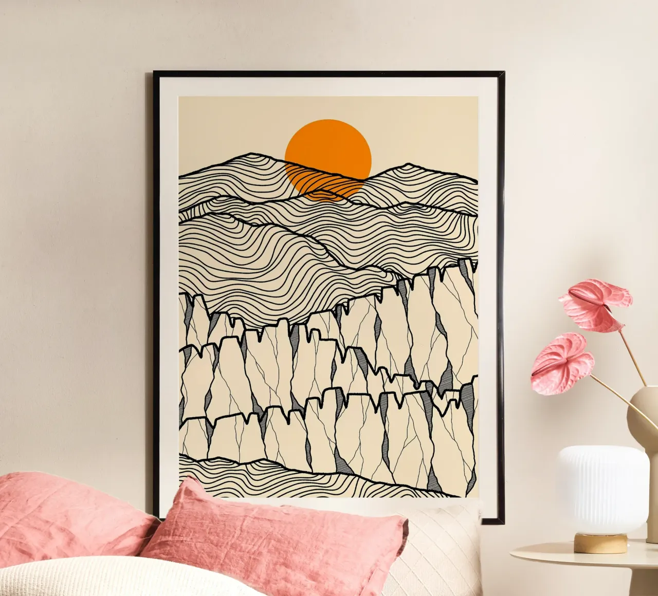 Linee del canyon poster con telaio in plastica da Maria Lang