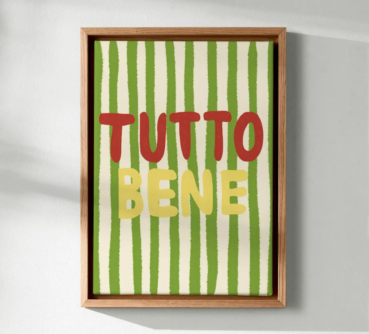 Tutto Bene tela con Cornice a cassetta da Studio Dolci