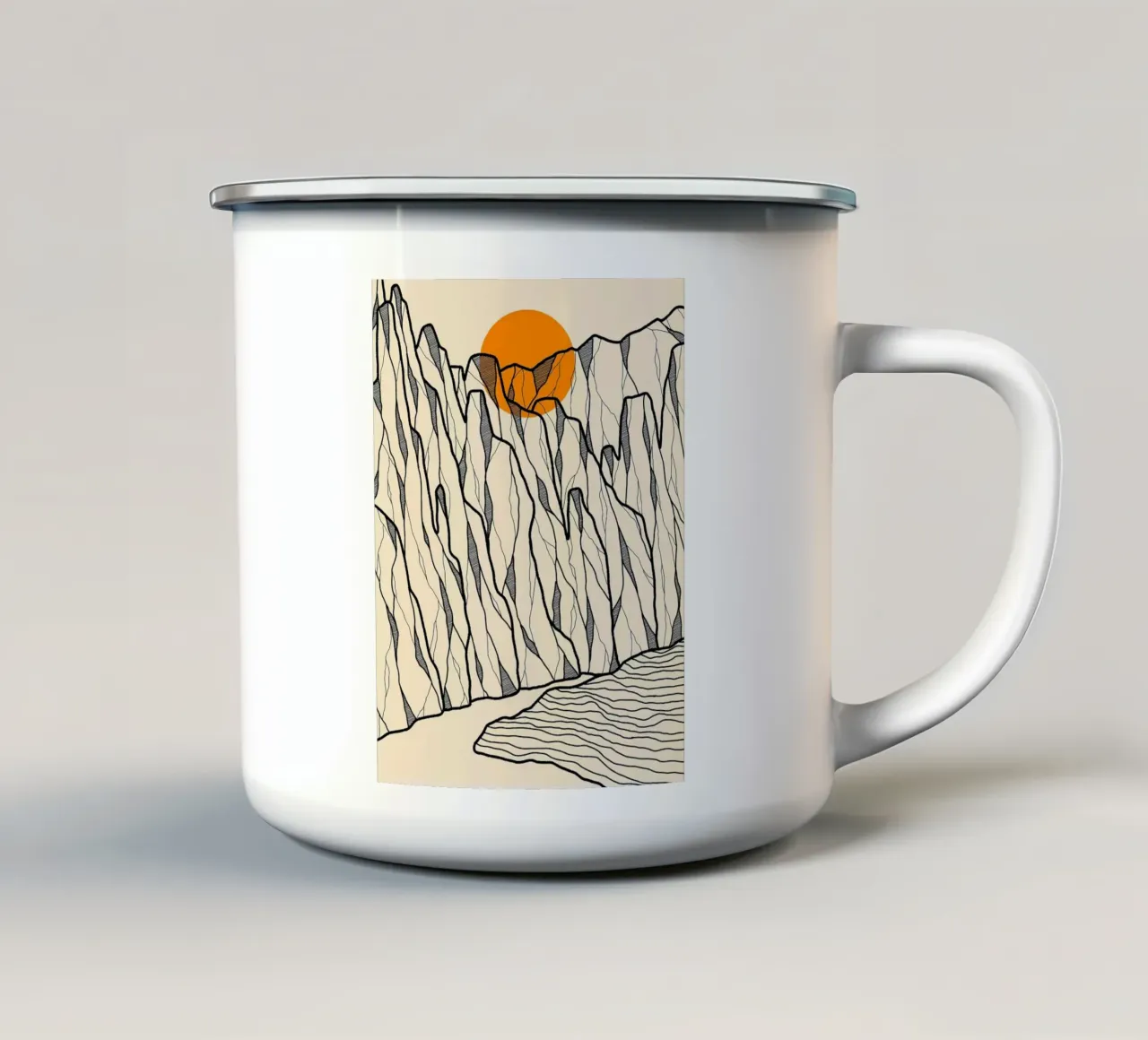 sunset tazza in smalto da Maria Lang