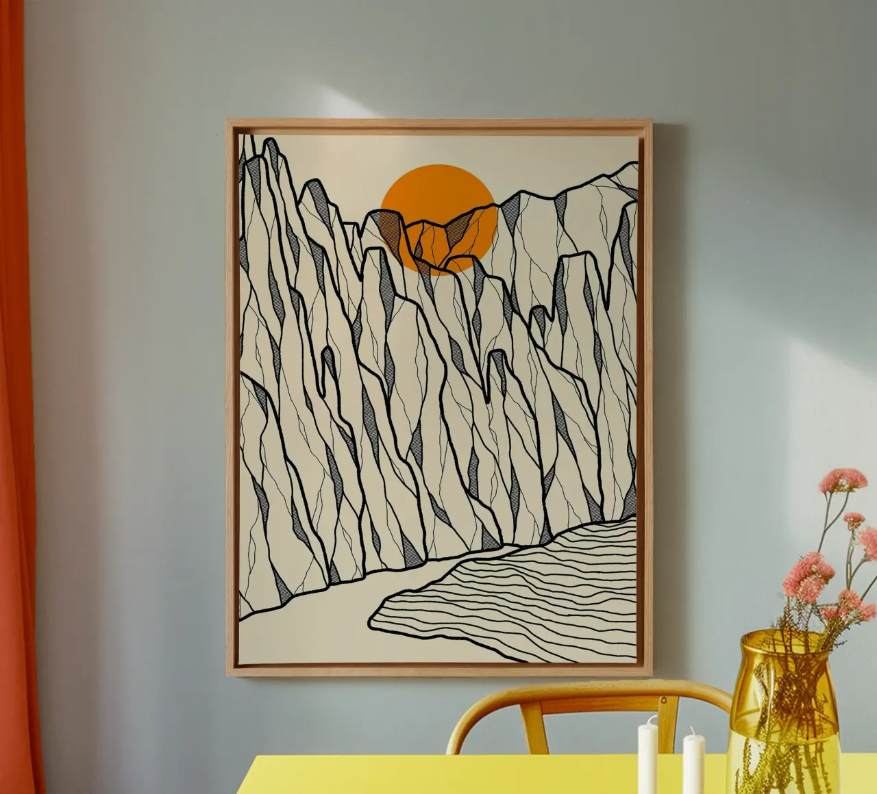 sunset canvas with Floater frame by Maria Lang
