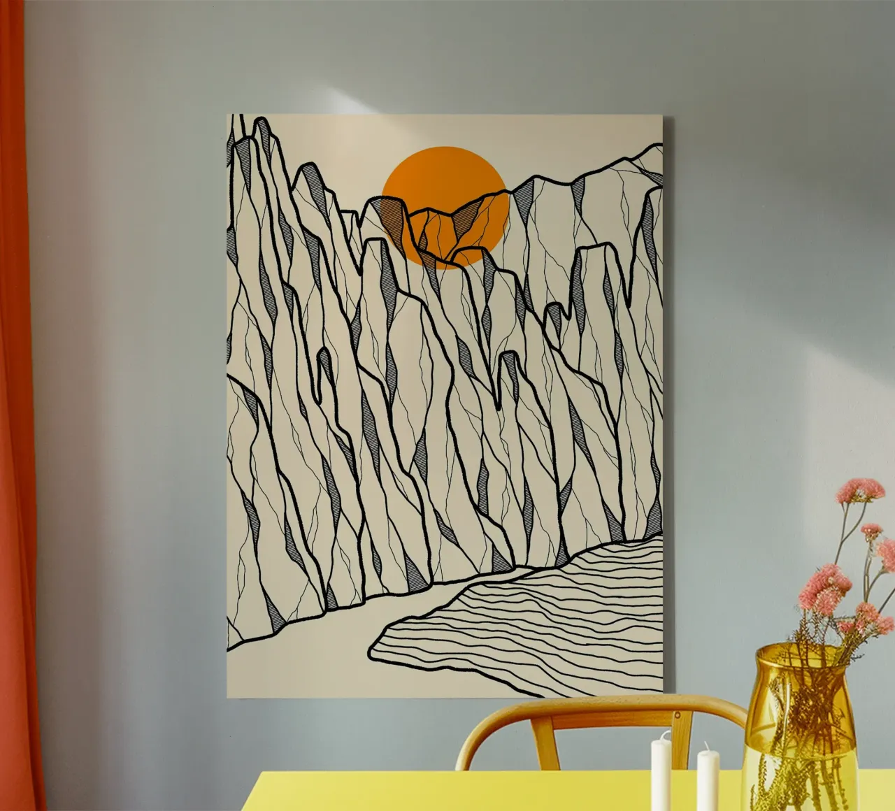 sunset canvas with Floater frame by Maria Lang