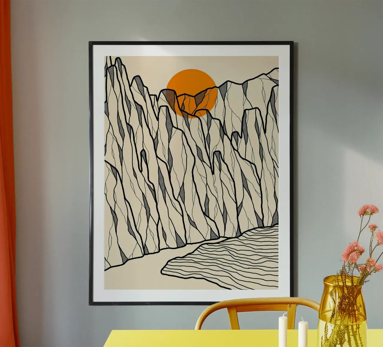 sunset poster con telaio in legno da Maria Lang