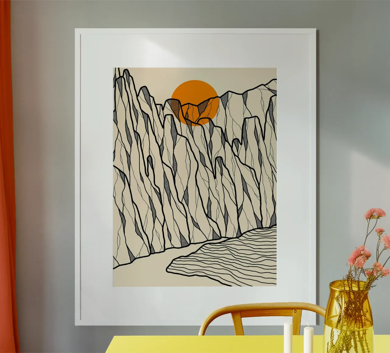 sunset poster con telaio in legno da Maria Lang