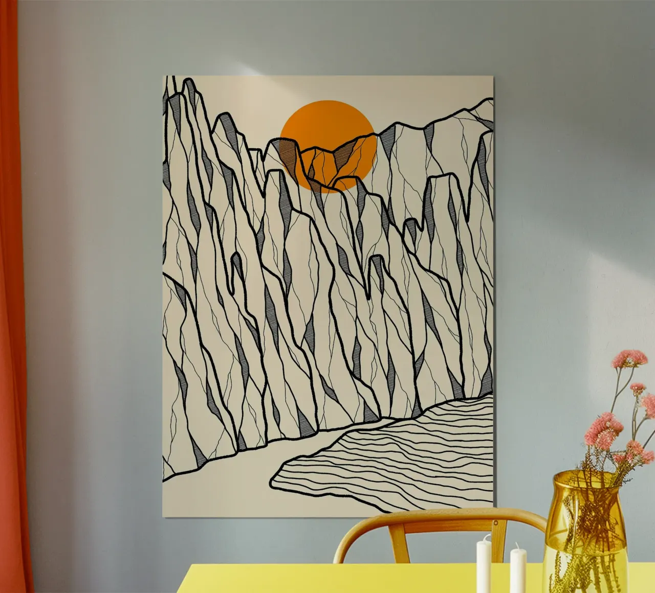 sunset poster con telaio in legno da Maria Lang