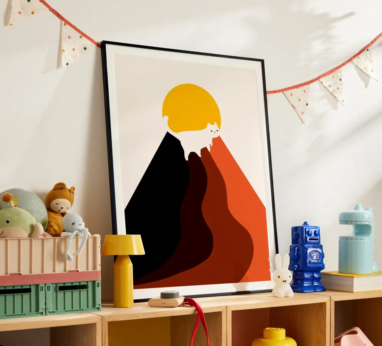 Vertice dei gatti poster con telaio in plastica da Maria Lang