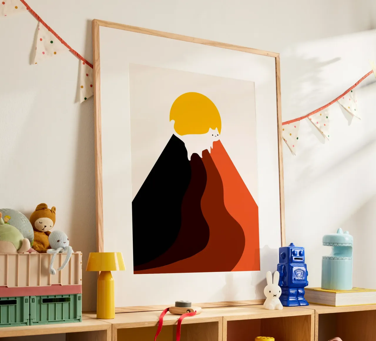Vertice dei gatti poster con telaio in plastica da Maria Lang