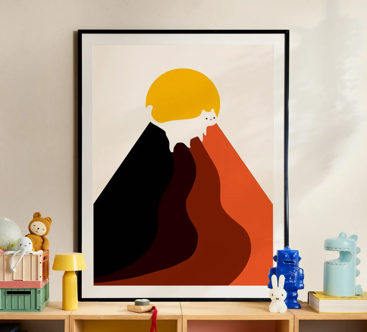 Vertice dei gatti poster con telaio in plastica da Maria Lang