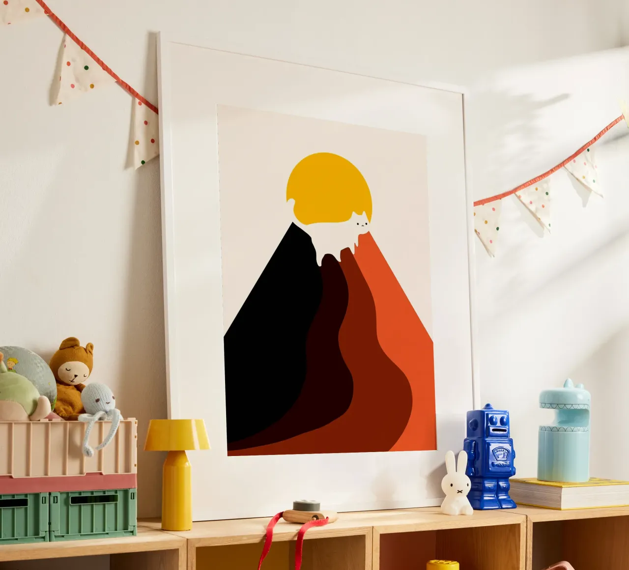 Vertice dei gatti poster con telaio in plastica da Maria Lang