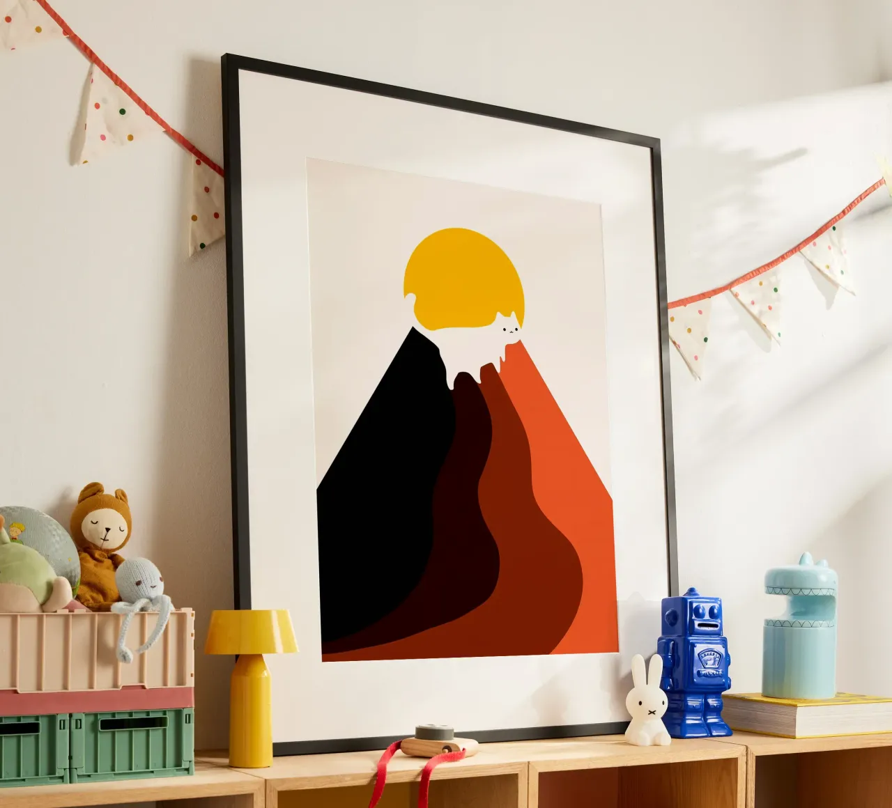 Vertice dei gatti poster con telaio in plastica da Maria Lang