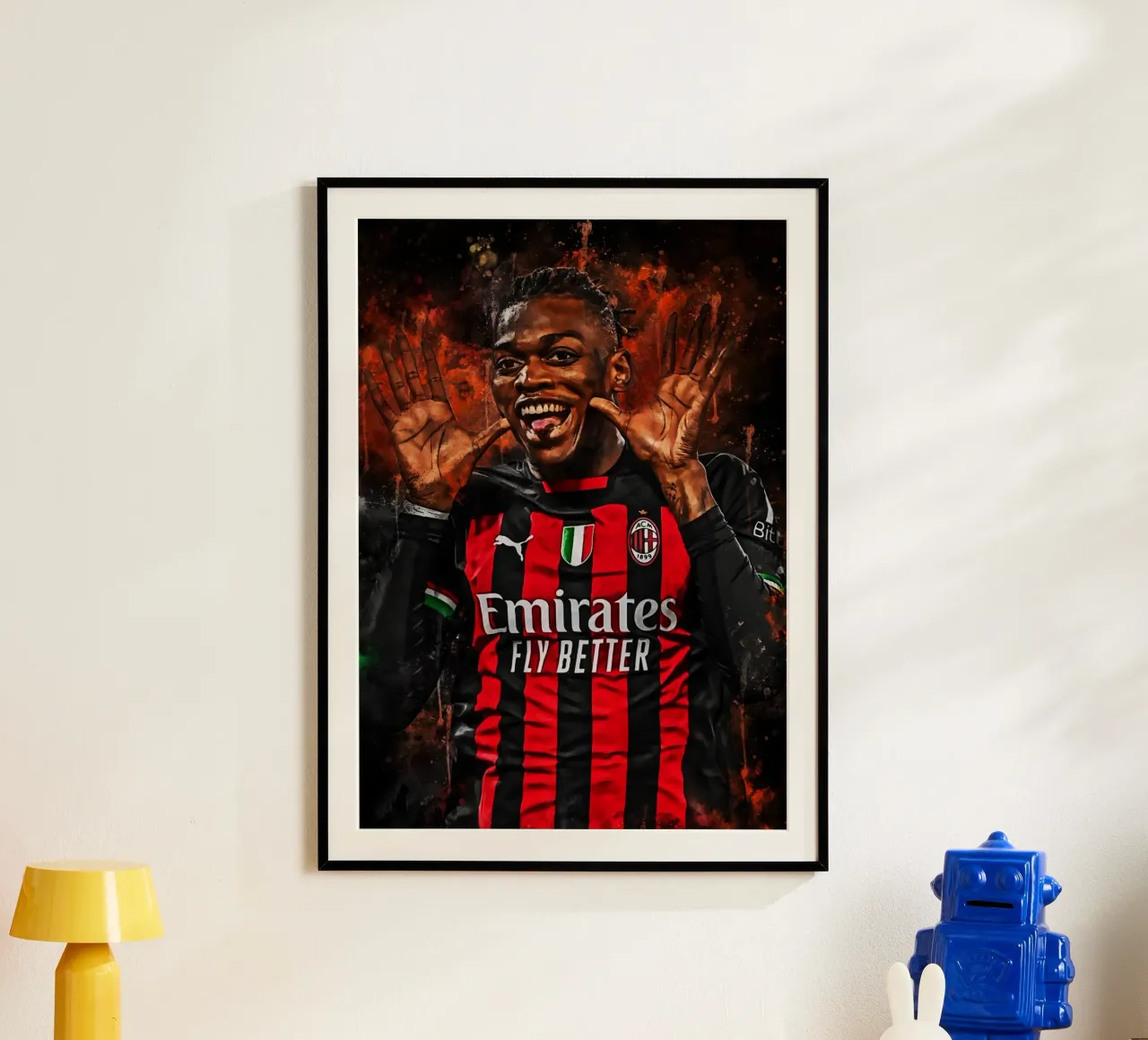 Rafael Leão poster con telaio in plastica da MasterInkArt