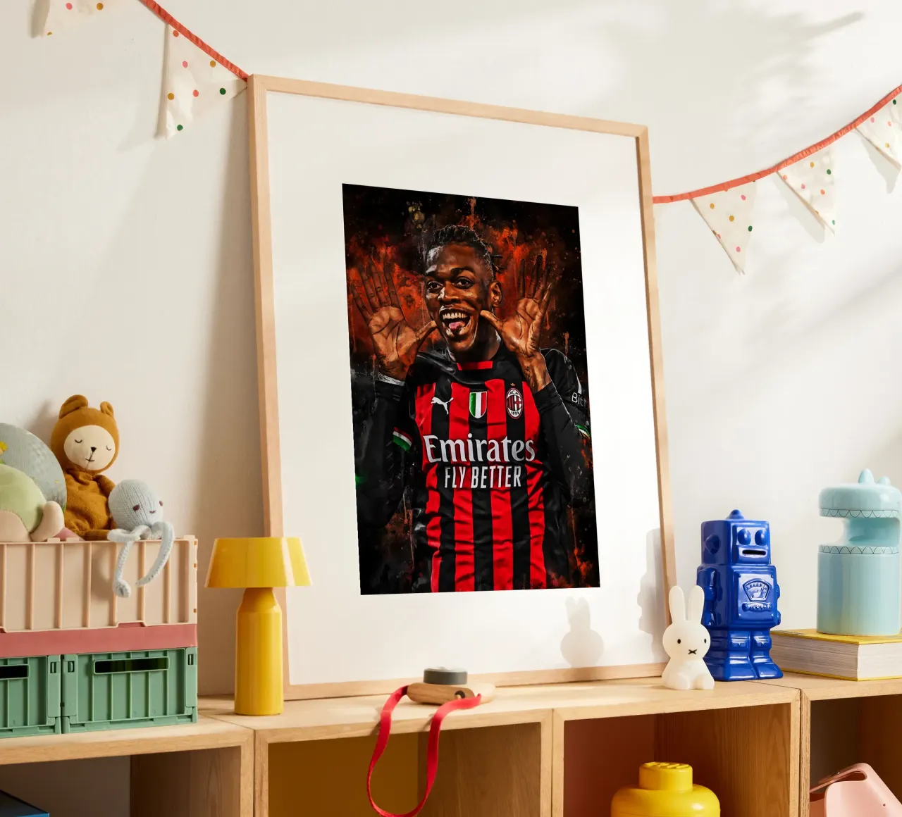 Rafael Leão poster con telaio in plastica da MasterInkArt