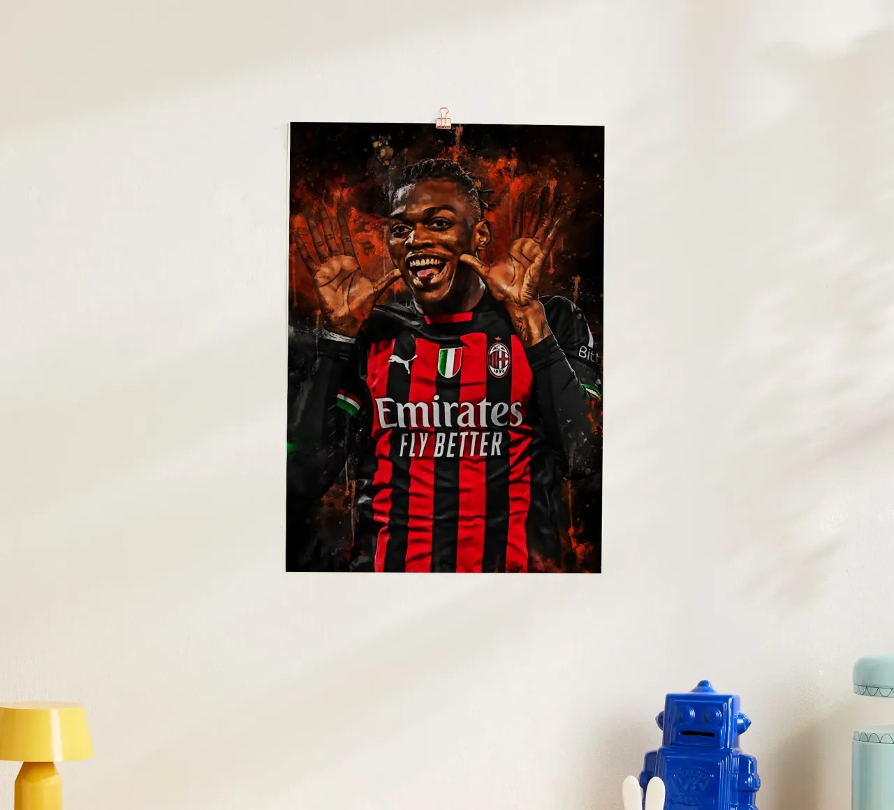Rafael Leão poster con telaio in plastica da MasterInkArt