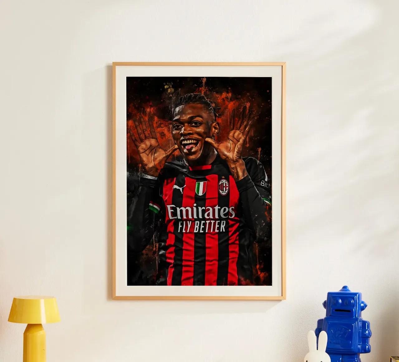 Rafael Leão poster con telaio in plastica da MasterInkArt