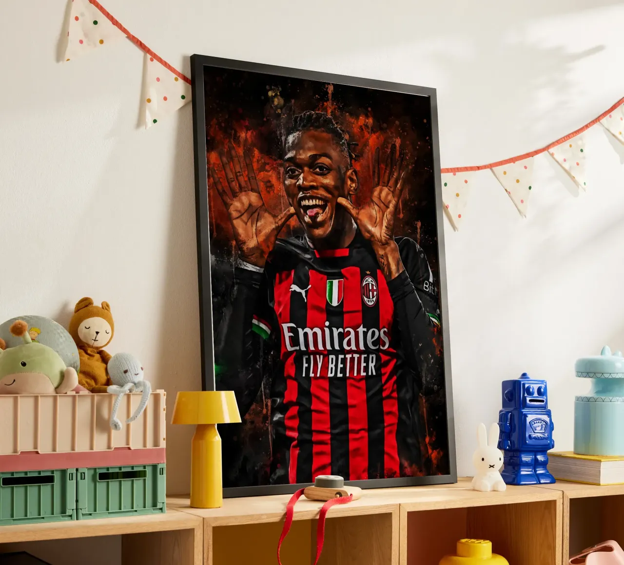 Rafael Leão poster con telaio in plastica da MasterInkArt