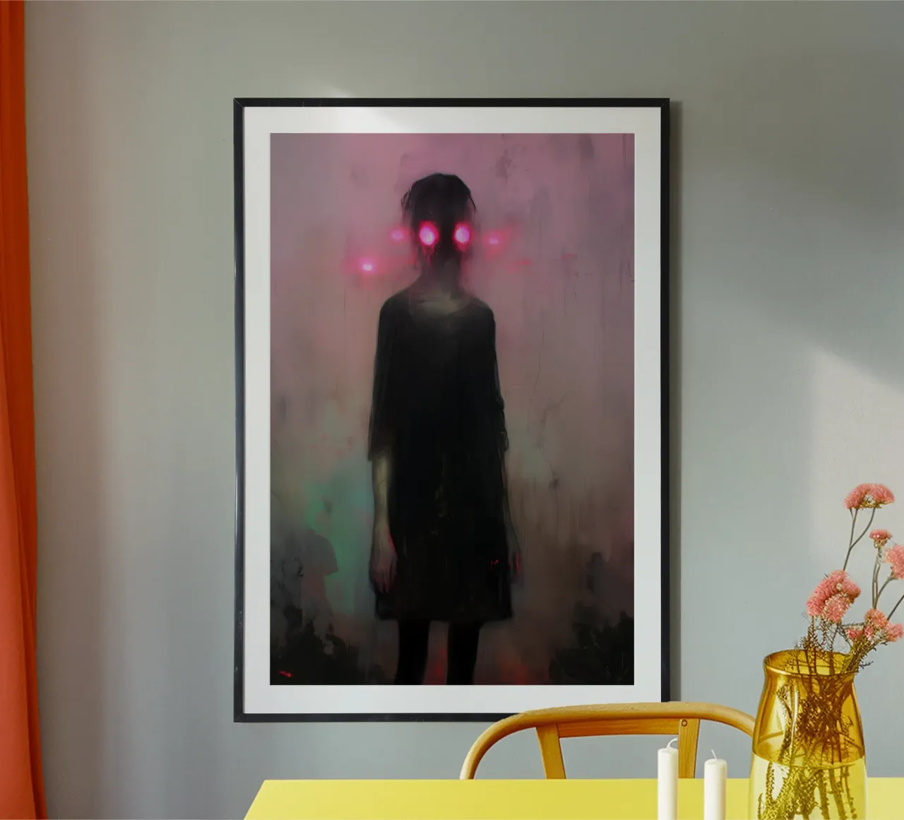 Dark Bloom No 06 poster con telaio in legno da treechild