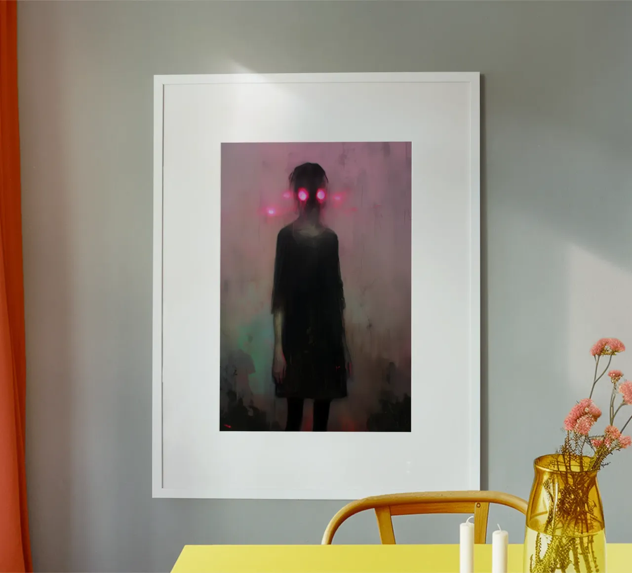 Dark Bloom No 06 poster con telaio in legno da treechild