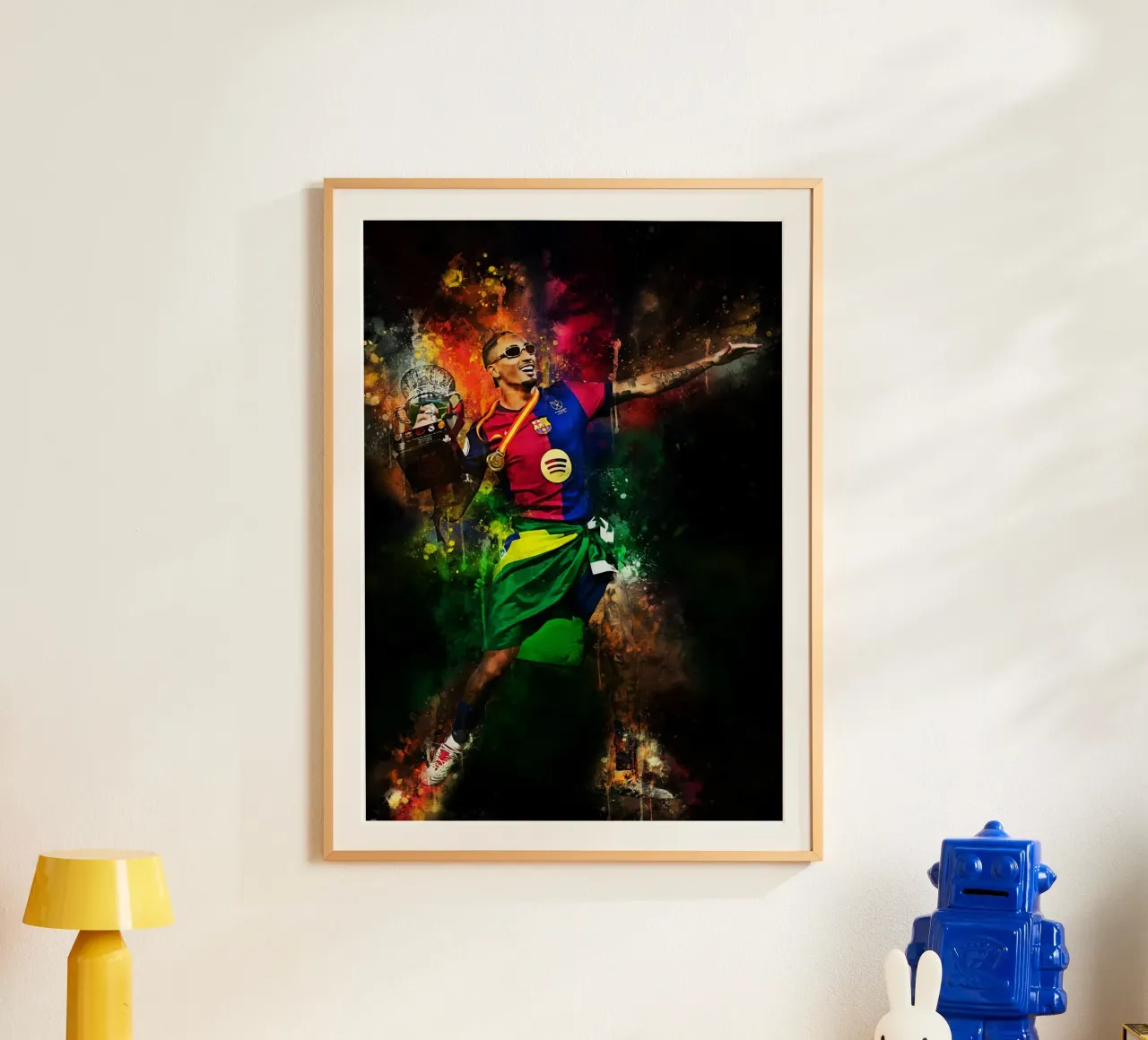 Raphinha poster con telaio in alluminio da MasterInkArt