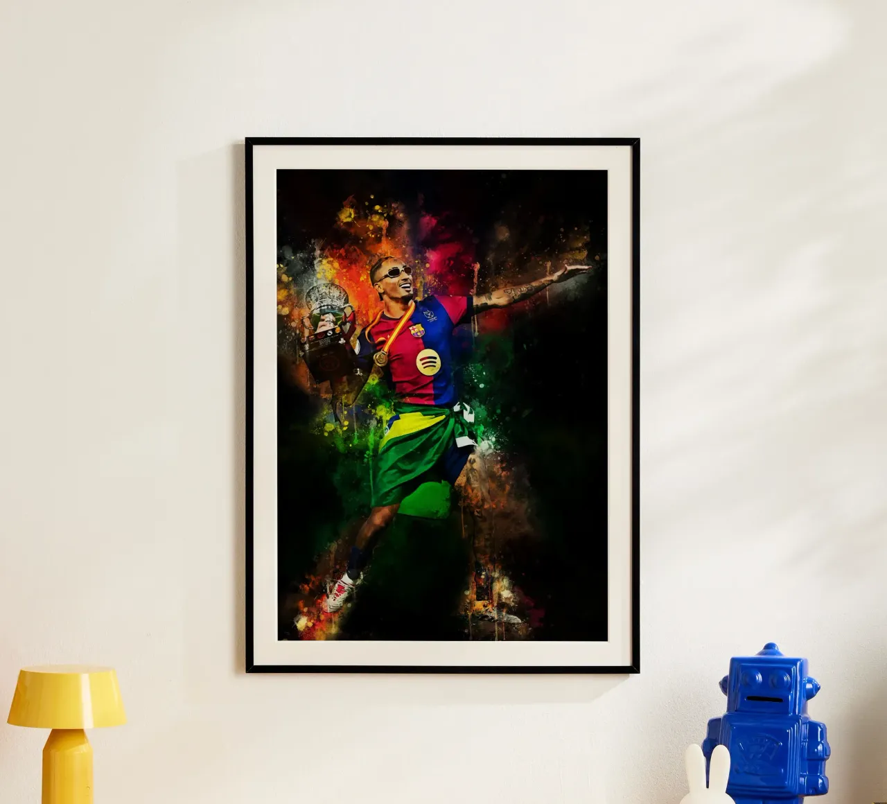 Raphinha poster con telaio in alluminio da MasterInkArt