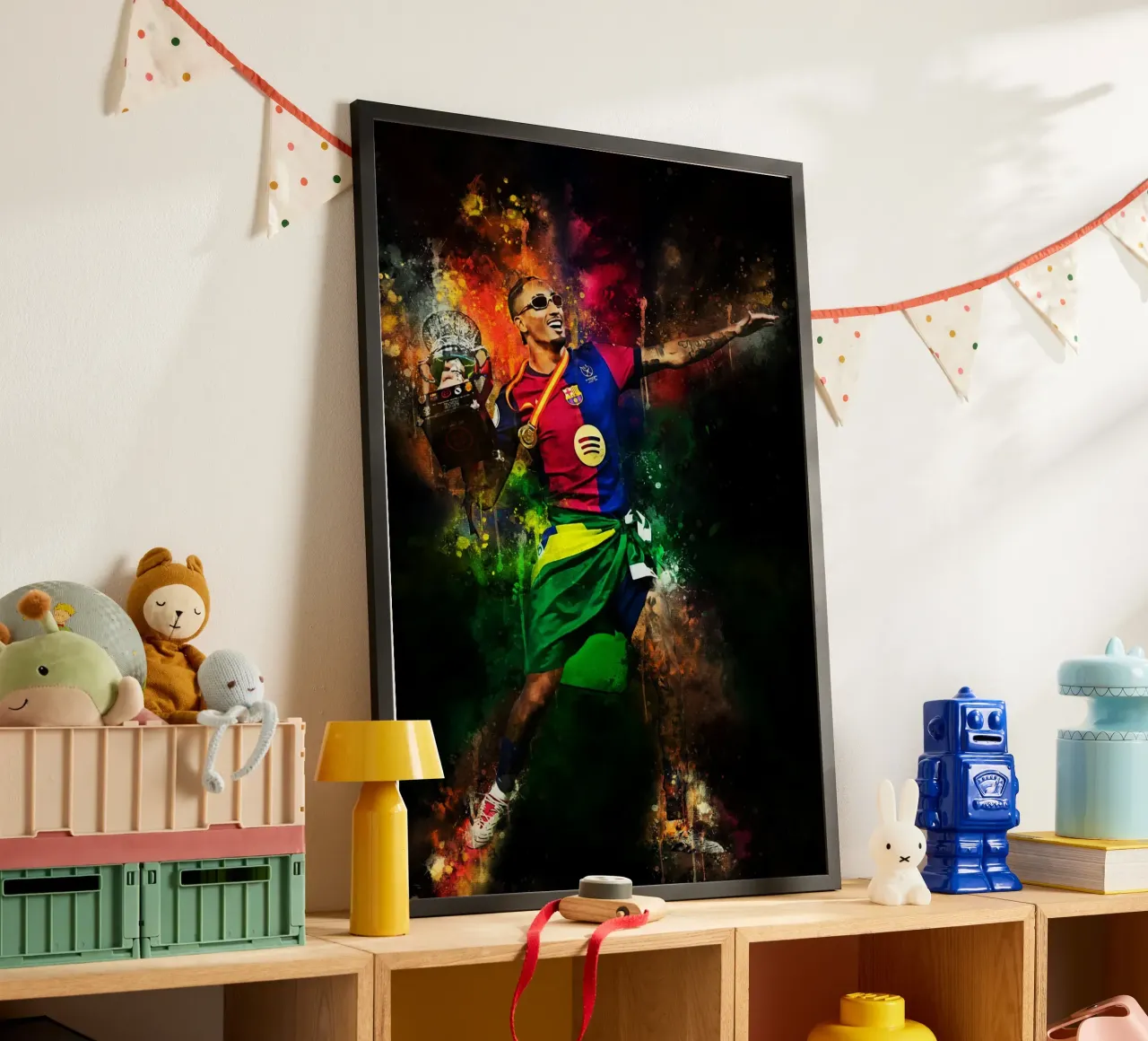 Raphinha poster con telaio in alluminio da MasterInkArt