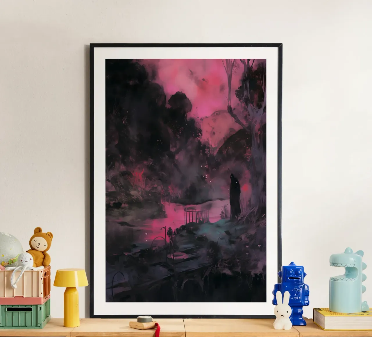 Dark Bloom No 07 poster con telaio in plastica da treechild